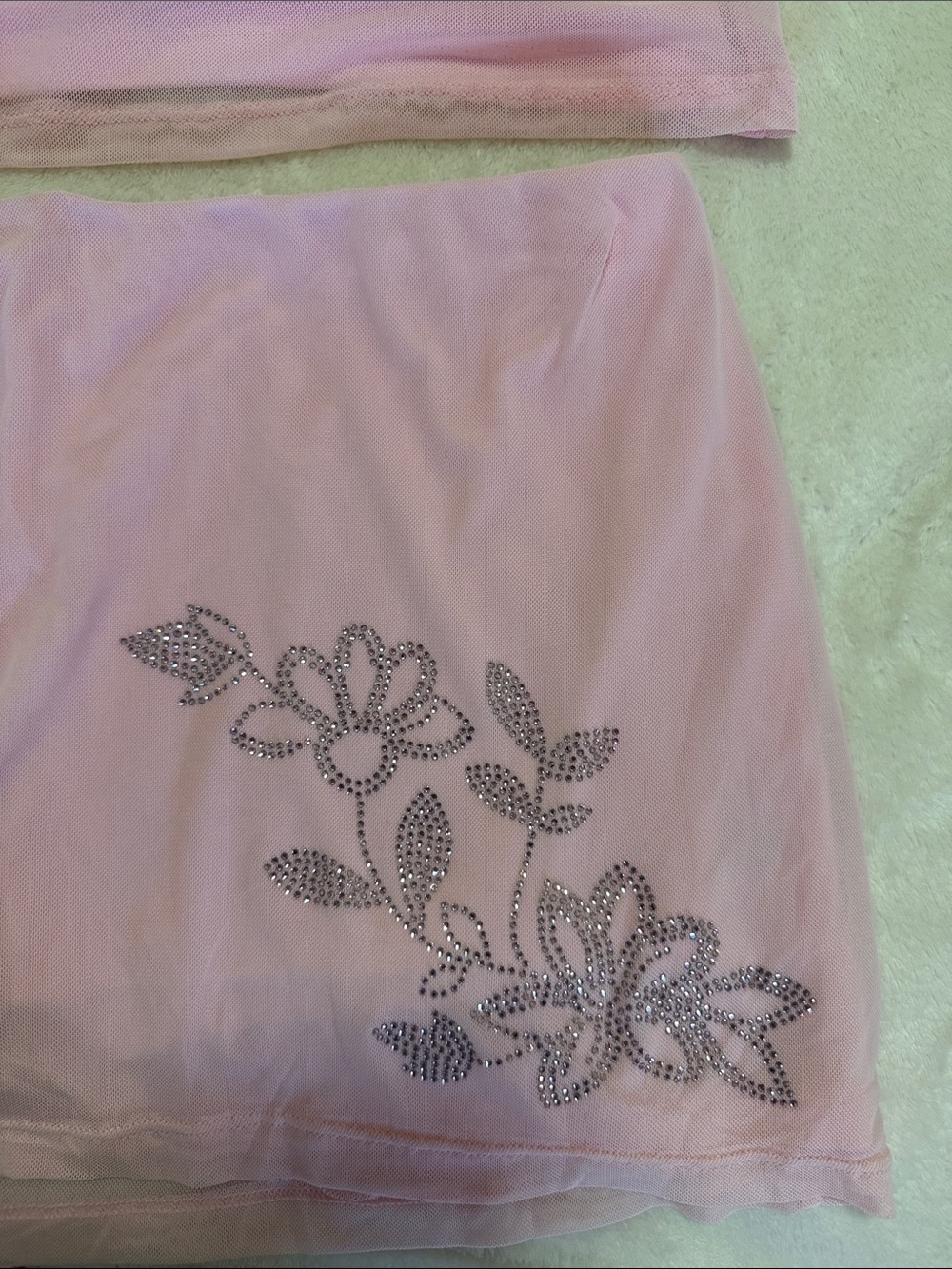 Derek Heart Pink Floral Rhinestone Two-Piece Set Large - Picture 4 of 5